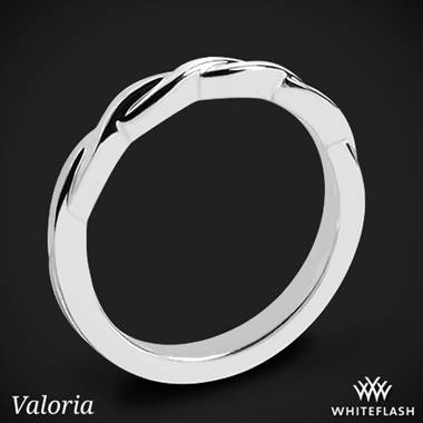Platinum Valoria Flora Twist Matching Solitaire Wedding Ring