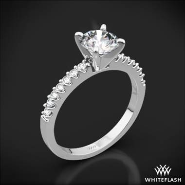 Platinum Valoria Petite Shared Prong Diamond Engagement Ring