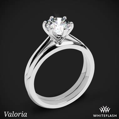 Platinum Valoria Petite Six Prong Solitaire Wedding Set