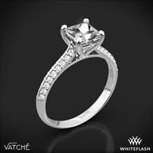Platinum Vatche 190 Caroline Pave Diamond Engagement Ring for Princess | Whiteflash