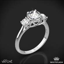 Platinum Vatche 319 X-Prong Three Stone Engagement Ring with 2 Round Brilliant Diamonds (0.50ctw G/VS) | Whiteflash