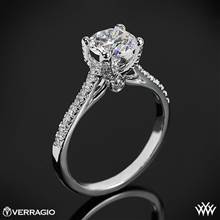 Platinum Verragio ENG-0371 4 Prong Petite Pave Diamond Engagement Ring | Whiteflash