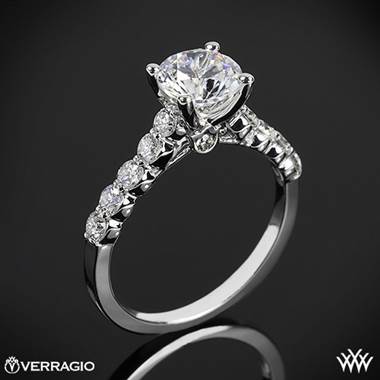 Platinum Verragio ENG-0410SR Shared-Prong Cathedral Diamond Engagement Ring