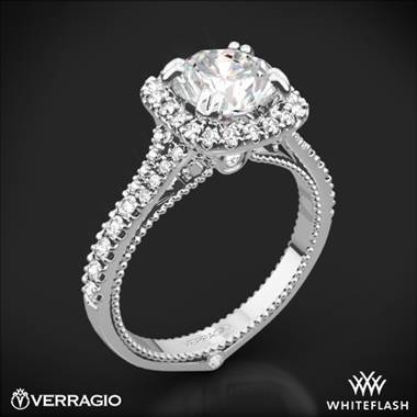 Platinum Verragio ENG-0424CU Split Claw Halo Diamond Engagement Ring