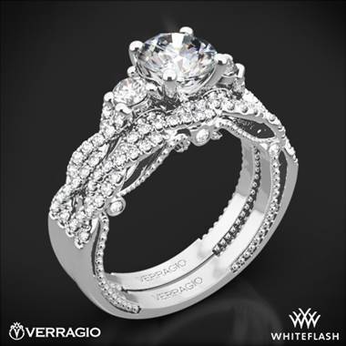 Platinum Verragio INS-7074R Braided 3 Stone Wedding Set