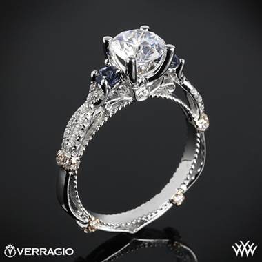Platinum Verragio Parisian CL-DL-129R Twisted Sapphire 3 Stone Engagement Ring with Rose Gold Wraps