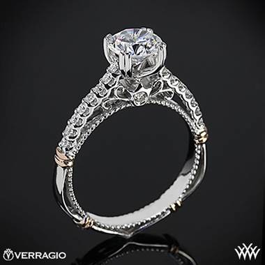 Platinum Verragio Parisian D-103S Diamond Engagement Ring with Rose Gold Wraps
