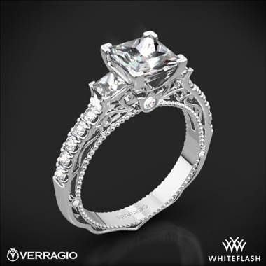 Platinum Verragio Venetian Lace AFN-5058P-4 Three Stone Engagement Ring for Princess