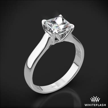 Platinum W-Prong Solitaire Engagement Ring for Princess Cut Diamonds