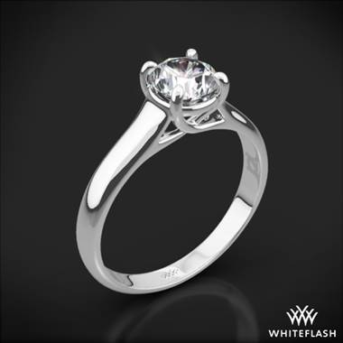 Platinum X-Prong Trellis Solitaire Engagement Ring
