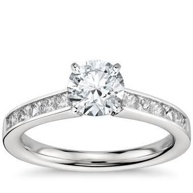 Princess Cut Channel Set Diamond Engagement Ring in Platinum (1/2 ct ...
