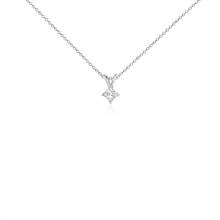 Princess-Cut Diamond Solitaire Pendant in 14k White Gold (1/3 ct. tw.) | Blue Nile