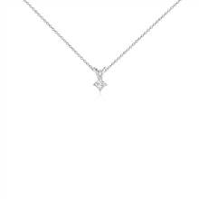 Princess-Cut Diamond Solitaire Pendant in 14k White Gold (1/4 ct. tw.) | Blue Nile