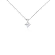 Princess-Cut Diamond Solitaire Pendant in 18k White Gold (1 1/2 ct. tw.) | Blue Nile