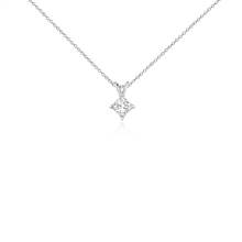 Princess-Cut Diamond Solitaire Pendant in 18k White Gold (1 ct. tw.) | Blue Nile