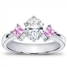 Princess Cut Pink Sapphire Accented Setting | Adiamor