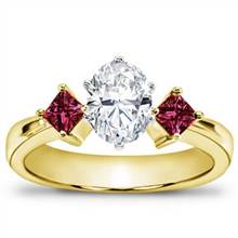 Princess Cut Ruby Accented Engagement Setting | Adiamor