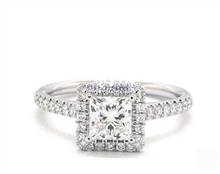 Princess-Halo Pave Engagement Ring in 14K White Gold 1.80mm Width Band (Setting Price) | James Allen