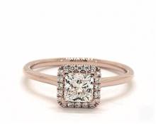 Princess-Halo, Rounded Engagement Ring in 14K Rose Gold 1.80mm Width Band (Setting Price) | James Allen