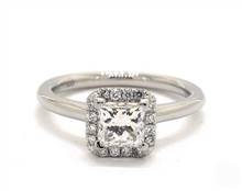 Princess-Halo, Rounded Engagement Ring in Platinum 1.80mm Width Band (Setting Price) | James Allen