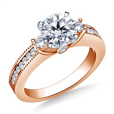 Prong, Channel and Bezel-Set Diamond Ring in 18K Rose Gold (3/8 cttw.)