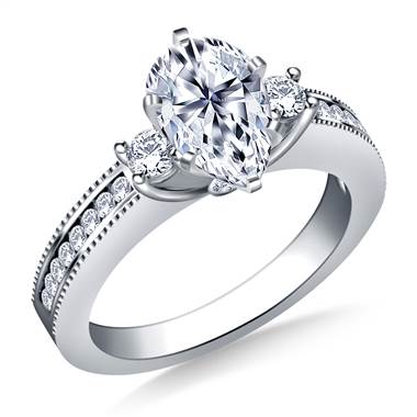 Prong, Channel and Bezel-Set Diamond Ring in Platinum (3/8 cttw)