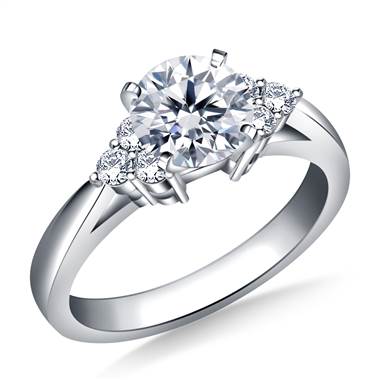 Prong Set Diamond Accent Engagement Ring In 14K White Gold (1/6 cttw.)