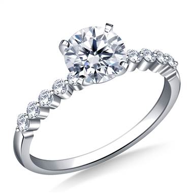 Prong Set Diamond Engagement Ring in 14K White Gold (1/5 cttw)