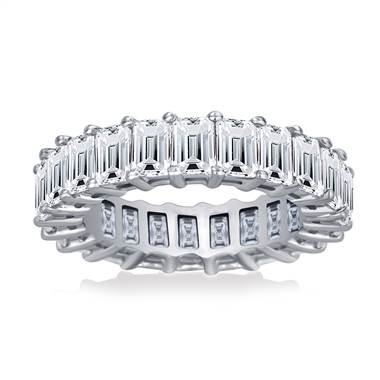 Prong Set Emerald Cut Diamond Eternity Ring in Platinum (5.00 - 6.00 cttw.)