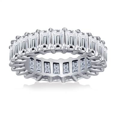 Prong Set Emerald Cut Diamond Eternity Ring in Platinum (8.32 - 10.40 cttw)