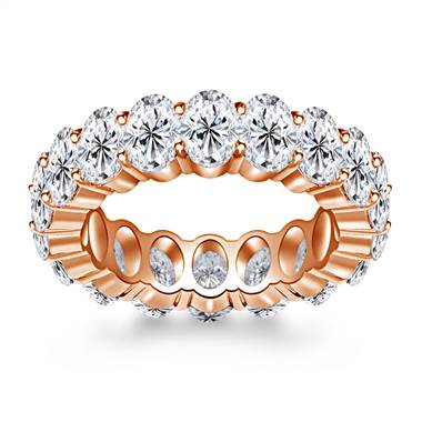 Prong Set Oval Cut Diamond Adorned Eternity Ring in 14K Rose Gold (7.95 - 9.45 cttw.)