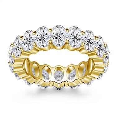 Prong Set Oval Cut Diamond Adorned Eternity Ring in 14K Yellow Gold (7.95 - 9.45 cttw.)