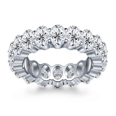 Prong Set Oval Cut Diamond Adorned Eternity Ring in 18K White Gold (7.95 - 9.45 cttw.)