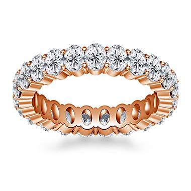 Prong Set Oval Cut Diamond Eternity Ring in 14K Rose Gold (4.15 - 4.95 cttw.)