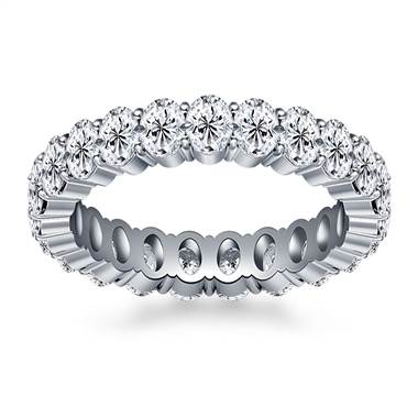 Prong Set Oval Cut Diamond Eternity Ring in 14K White Gold (4.15 - 4.95 cttw.)