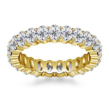 Prong Set Oval Cut Diamond Eternity Ring in 14K Yellow Gold (4.15 - 4.95 cttw.)
