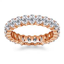 Prong Set Oval Cut Diamond Eternity Ring in 18K Rose Gold (4.15 - 4.95 cttw.) | B2C Jewels