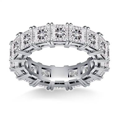 Prong Set Princess Cut Diamond Eternity Ring in 14K White Gold (6.40 - 7.60 cttw.)