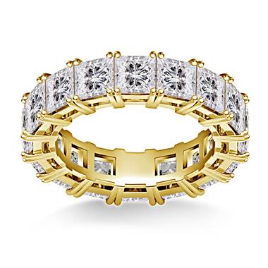 Prong Set Princess Cut Diamond Eternity Ring in 14K Yellow Gold (6.40 - 7.60 cttw.)