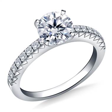 Prong Set Round Diamond Engagement Ring in 14K White Gold (1/6 cttw.)