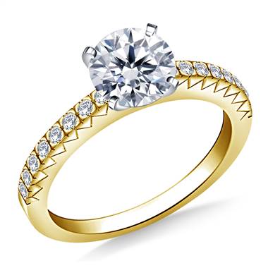Prong Set Round Diamond Engagement Ring in 14K Yellow Gold (1/6 cttw.)