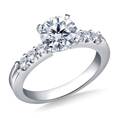 Prong Set Round Diamond Engagement Ring in 18K White Gold (5/8 cttw.)
