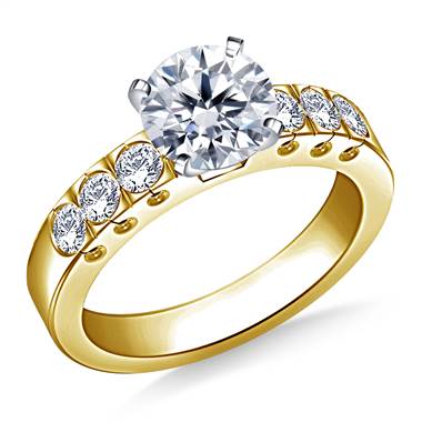 Prong Set Round Diamond Engagement Ring in 18K Yellow Gold (1/2 cttw.)