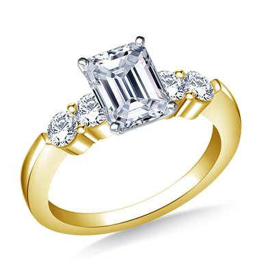 Prong Set Round Diamond Engagement Ring In 18K Yellow Gold (3/4 cttw)