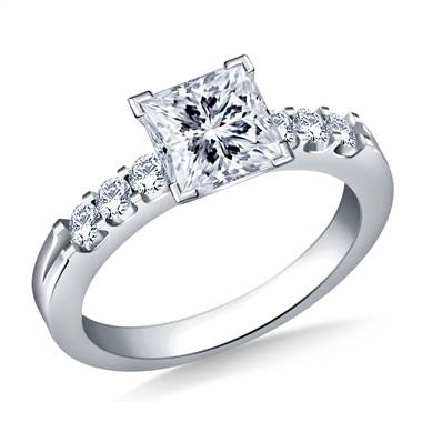Prong Set Round Diamond Engagement Ring in Platinum (5/8 cttw.)
