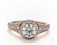 Recessed Halo Split Shank Pave Engagement Ring in 14K Rose Gold 2.20mm Width Band (Setting Price) | James Allen