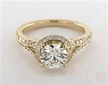 Recessed Halo Split Shank Pave Engagement Ring in 14K Yellow Gold 2.20mm Width Band (Setting Price) | James Allen