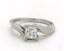 Regal Contoured Bypass Solitaire Engagement Ring in 14K White Gold 4mm Width Band (Setting Price) | James Allen