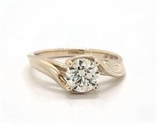 Regal Contoured Bypass Solitaire Engagement Ring in 14K Yellow Gold 4mm Width Band (Setting Price) | James Allen