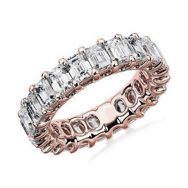 "Regal Emerald-Cut Diamond Eternity Ring in 18k Rose Gold - G/VS2 (5 ct. tw.)"